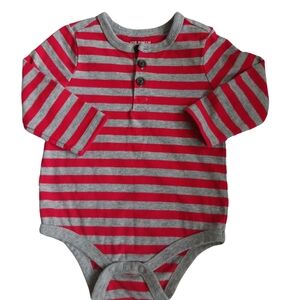4/$20 Joe Fresh Baby Striped Red and Gray One Piece